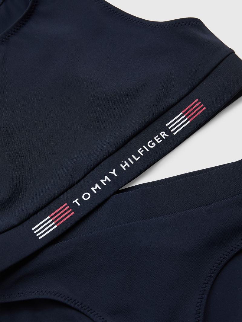 Lány Tommy Hilfiger Crop Top Set Úszóruhák Kék | HU 1902YXF